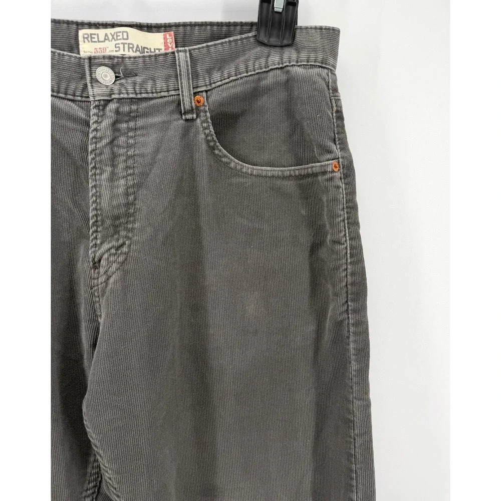 Levis 559 Relaxed Straight Gray Corduroy Pants Y2K Cotton Grunge Men 33x32 EUC